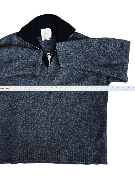 Nanushka Women’s Sz XS Gray Contrast Brushed Merino Wool Pullover Sweater - Picture 10 of 13